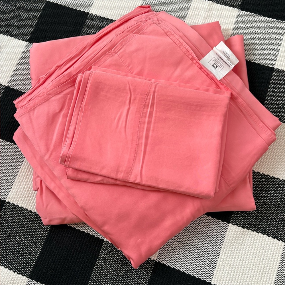Bamboo Rayon Salmon Pink King Sheet Set